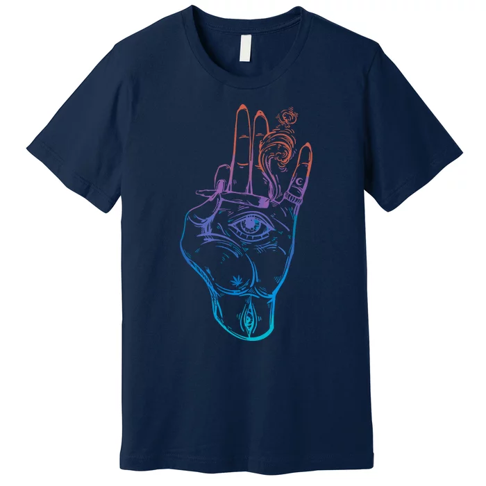 Illuminati Weed Smoking Spliff Hand Stoner 420 Premium T-Shirt