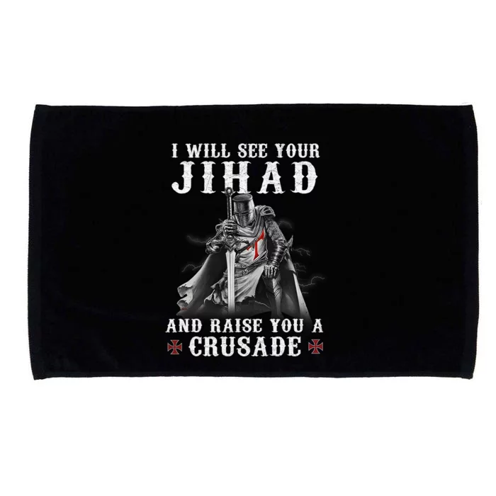 I Will See Your Jihad Funny Christian Warrior Microfiber Hand Towel