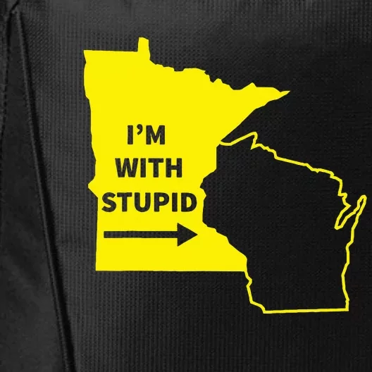 IM With Stupid Minnesota Wisconsin Rivalry Gift City Backpack