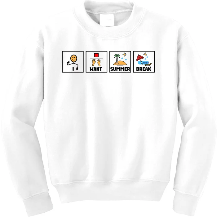 I Want Summer Break Kids Sweatshirt