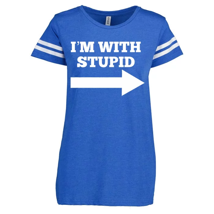 IM With Stupid Arrow Pointing Right Funny IM With Stupid Enza Ladies Jersey Football T-Shirt