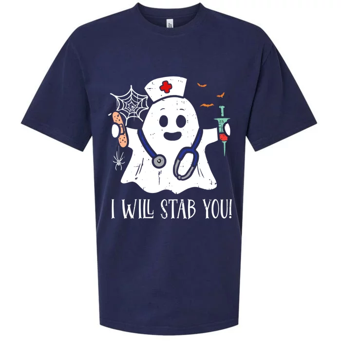 I Will Stab You Ghost Nurse Funny Halloween Item Gift Sueded Cloud Jersey T-Shirt