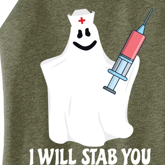 I Will Stab You Nurse Ghost Halloween Costume Gift Funny Gift Women’s Perfect Tri Rocker Tank