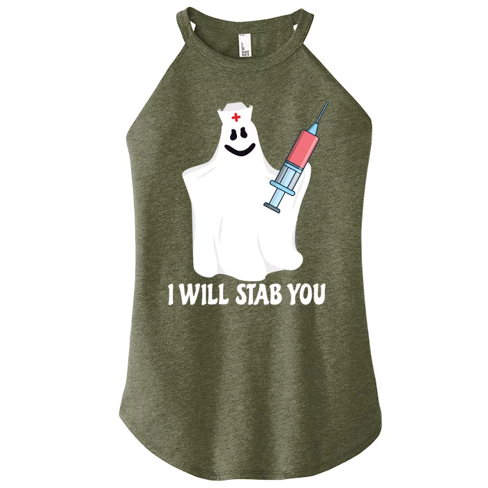 I Will Stab You Nurse Ghost Halloween Costume Gift Funny Gift Women’s Perfect Tri Rocker Tank