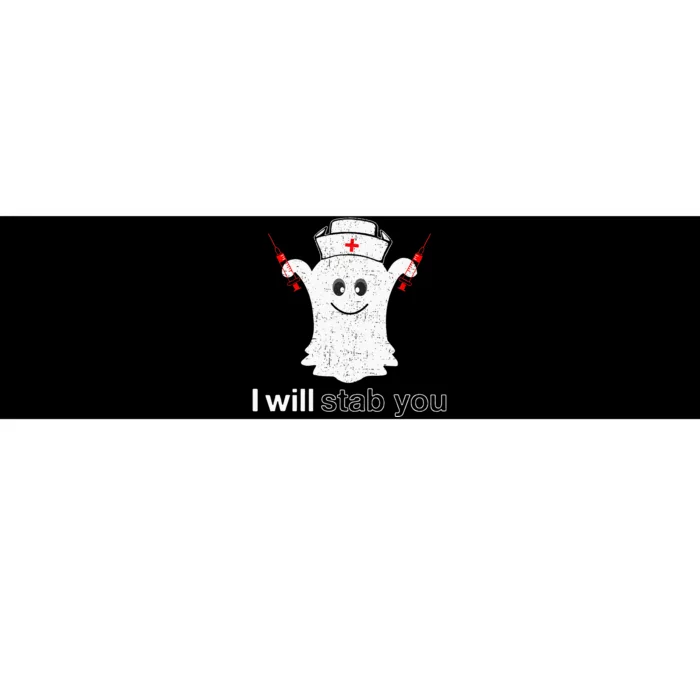 I Will Stab You Ghost Pumpkin Nurse Bumper Sticker