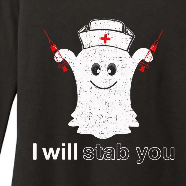 I Will Stab You Ghost Pumpkin Nurse Womens CVC Long Sleeve Shirt