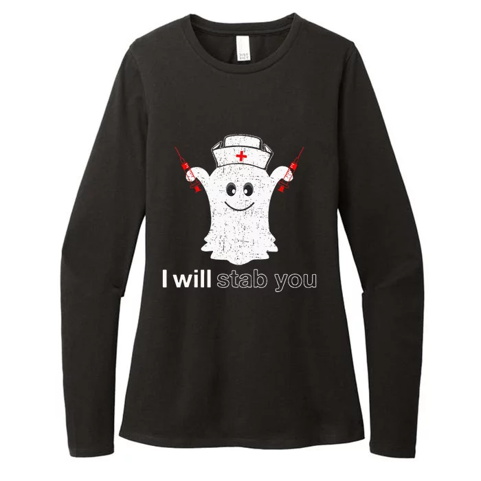 I Will Stab You Ghost Pumpkin Nurse Womens CVC Long Sleeve Shirt