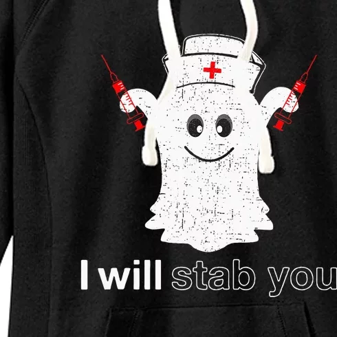 I Will Stab You Ghost Pumpkin Nurse Women's Fleece Hoodie