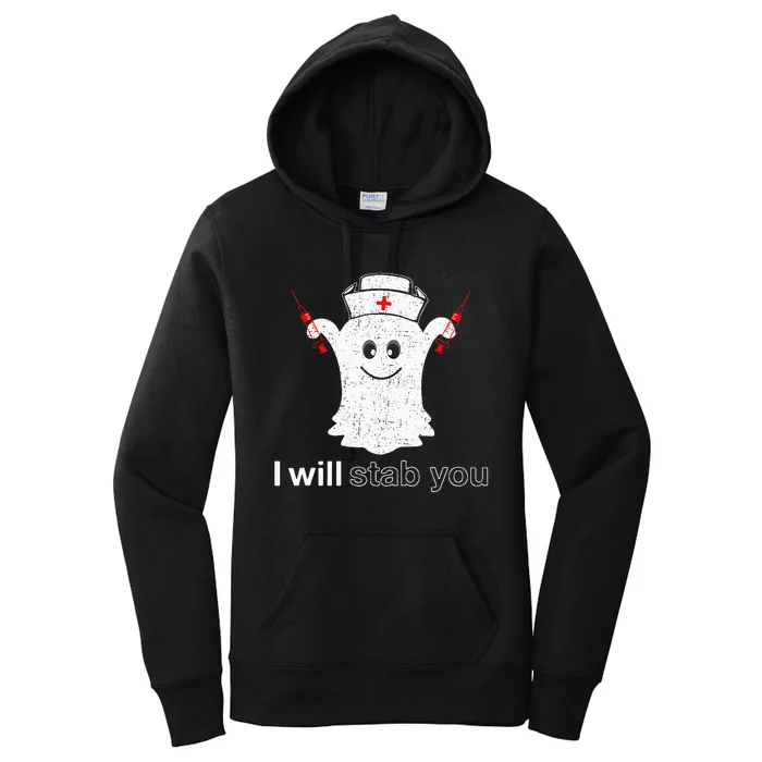 I Will Stab You Ghost Pumpkin Nurse Women's Pullover Hoodie