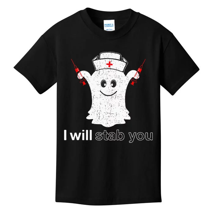 I Will Stab You Ghost Pumpkin Nurse Kids T-Shirt