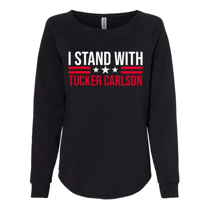 I Stand With Tucker Carlson Womens California Wash Sweatshirt