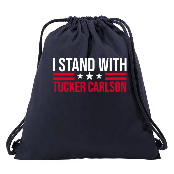 I Stand With Tucker Carlson Drawstring Bag