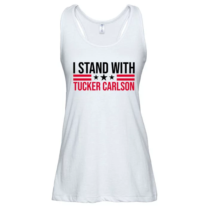 I Stand With Tucker Carlson Ladies Essential Flowy Tank