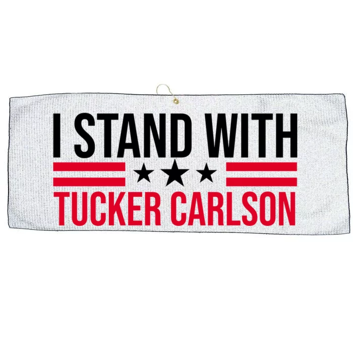 I Stand With Tucker Carlson Large Microfiber Waffle Golf Towel