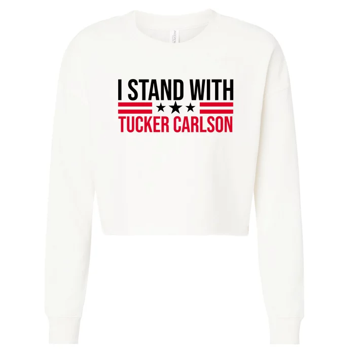 I Stand With Tucker Carlson Cropped Pullover Crew