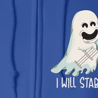 I Will Stab You Cool Halloween Nurse Ghost Boo Gift Full Zip Hoodie