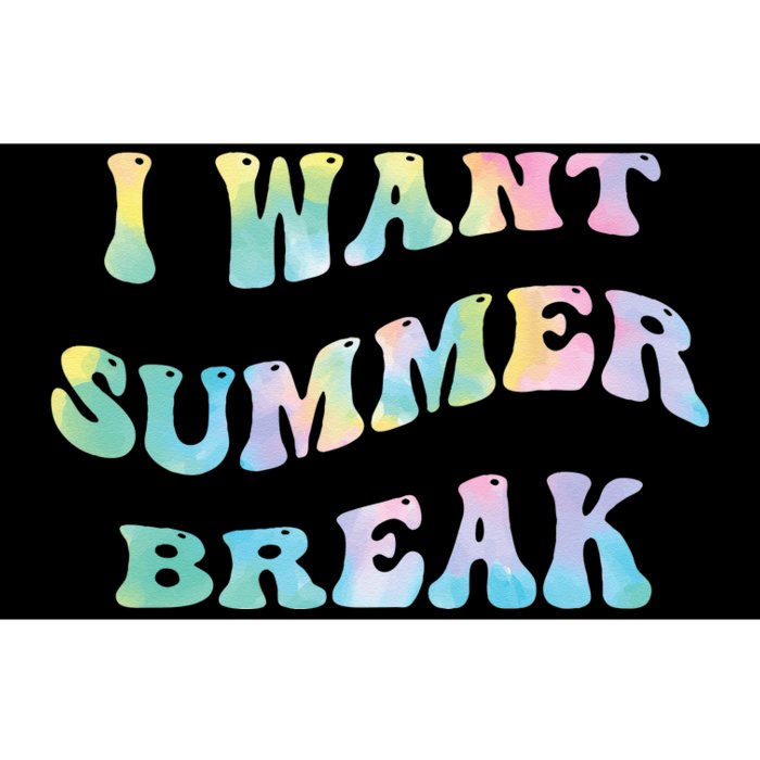 I Want Summer Break Teacher Last Day Of School Groovy Bumper Sticker