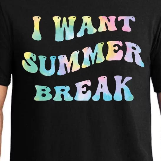 I Want Summer Break Teacher Last Day Of School Groovy Pajama Set