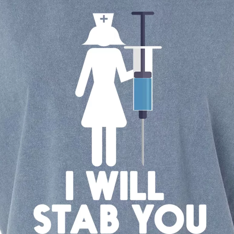 I Will Stab You Funny Graduating Nurse Gift Garment-Dyed Women's Muscle Tee