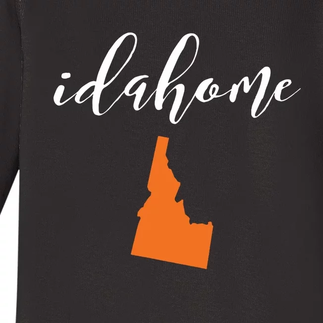 Idahome With State Of Idaho Baby Long Sleeve Bodysuit