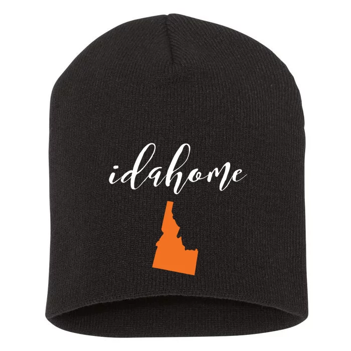 Idahome With State Of Idaho Short Acrylic Beanie