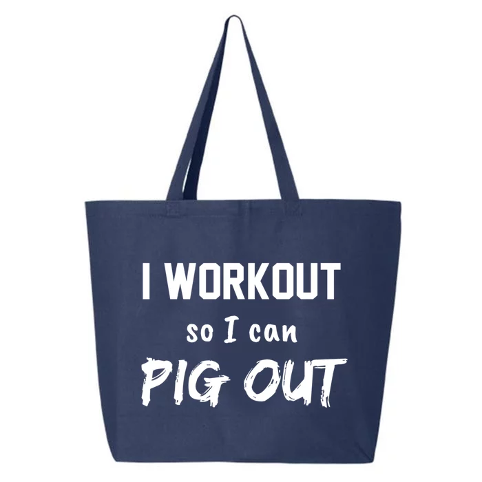 I Workout So I Can Pig Out Funny Gym Fitness Food Humor Gift 25L Jumbo Tote