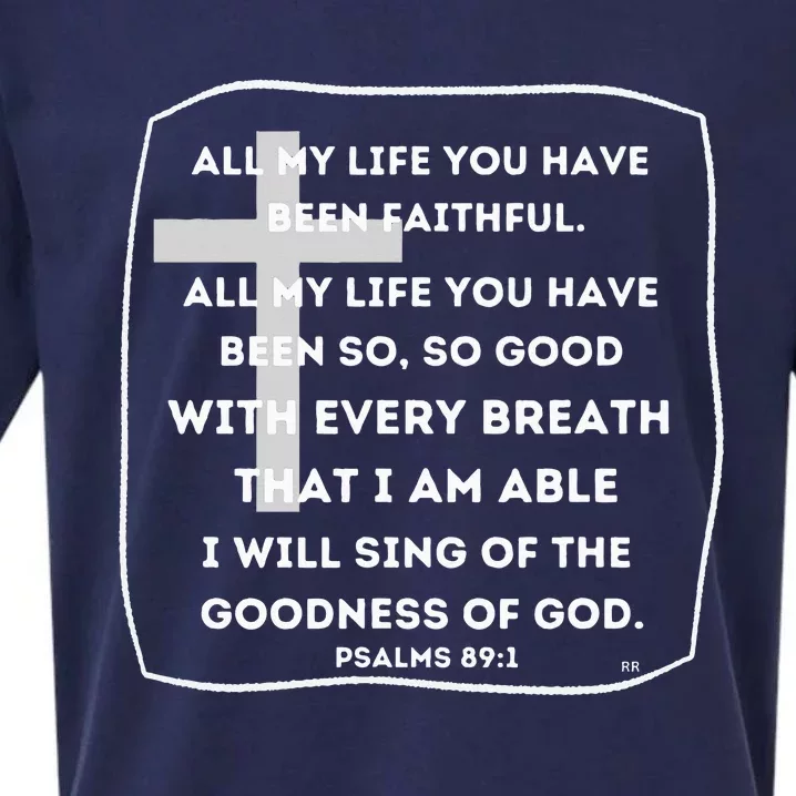 I Will Sing Of The Goodness Of God Church Worship Song Sueded Cloud Jersey T-Shirt