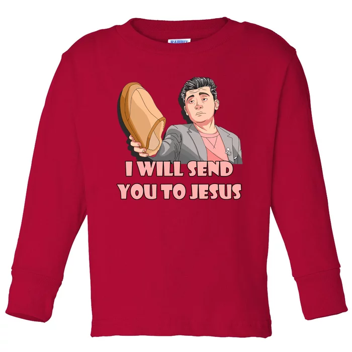 I Will Send You To Jesus Asian Guy Asian Stereotypes Toddler Long Sleeve Shirt