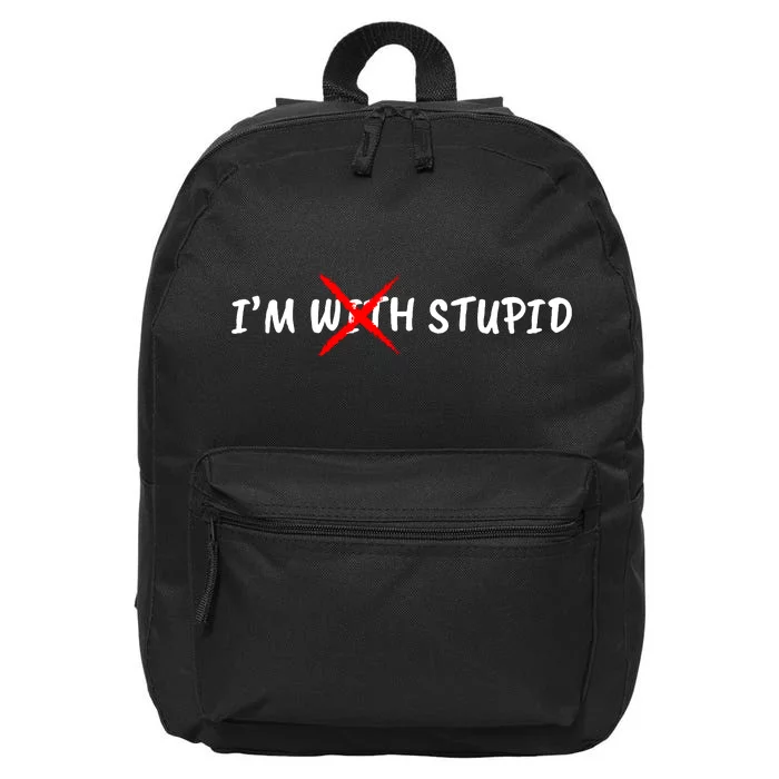 I’m With Stupid Funny 16 in Basic Backpack