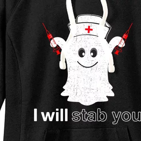 I Will Stab You Ghost Pumpkin Nurse Meaningful Gift Women's Fleece Hoodie