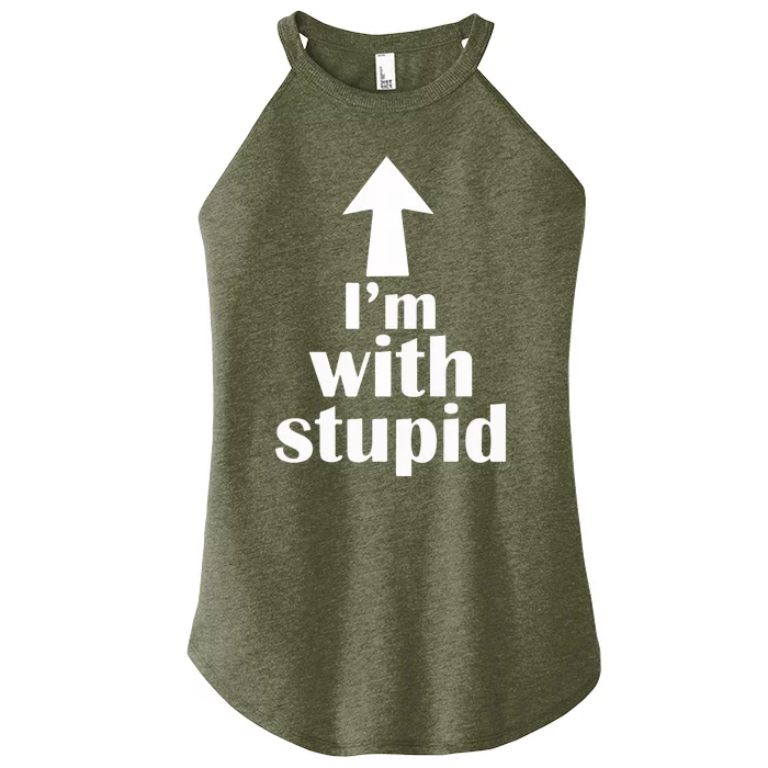 I'm With Stupid Up Arrow Funny Women’s Perfect Tri Rocker Tank