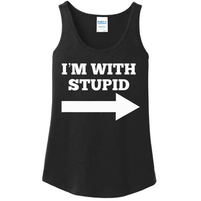 IM With Stupid Arrow Pointing Right Funny IM With Stupid Ladies Essential Tank