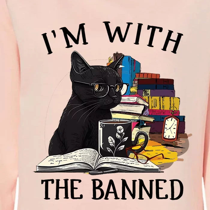 Im With The Banned Read Banned Books Lover BookWorm Womens California Wash Sweatshirt