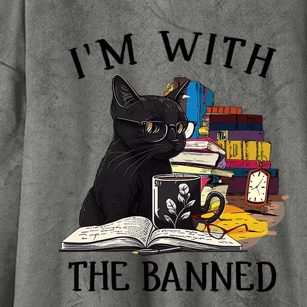 Im With The Banned Read Banned Books Lover BookWorm Hooded Wearable Blanket