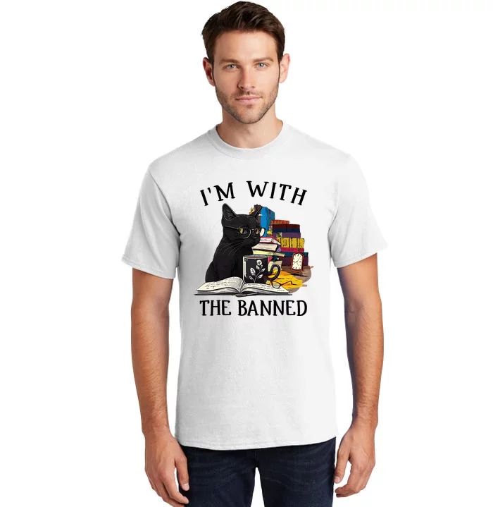 Im With The Banned Read Banned Books Lover BookWorm Tall T-Shirt