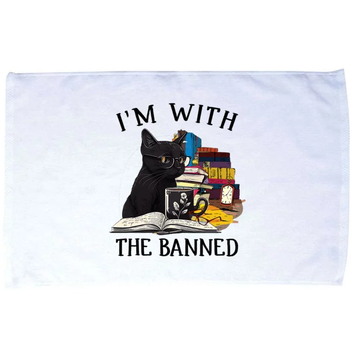 Im With The Banned Read Banned Books Lover BookWorm Microfiber Hand Towel