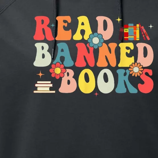 I'm With The Banned Books I Read Banned Books Lovers Performance Fleece Hoodie