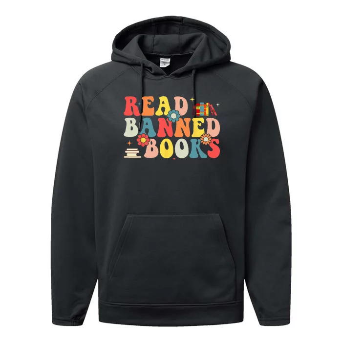 I'm With The Banned Books I Read Banned Books Lovers Performance Fleece Hoodie