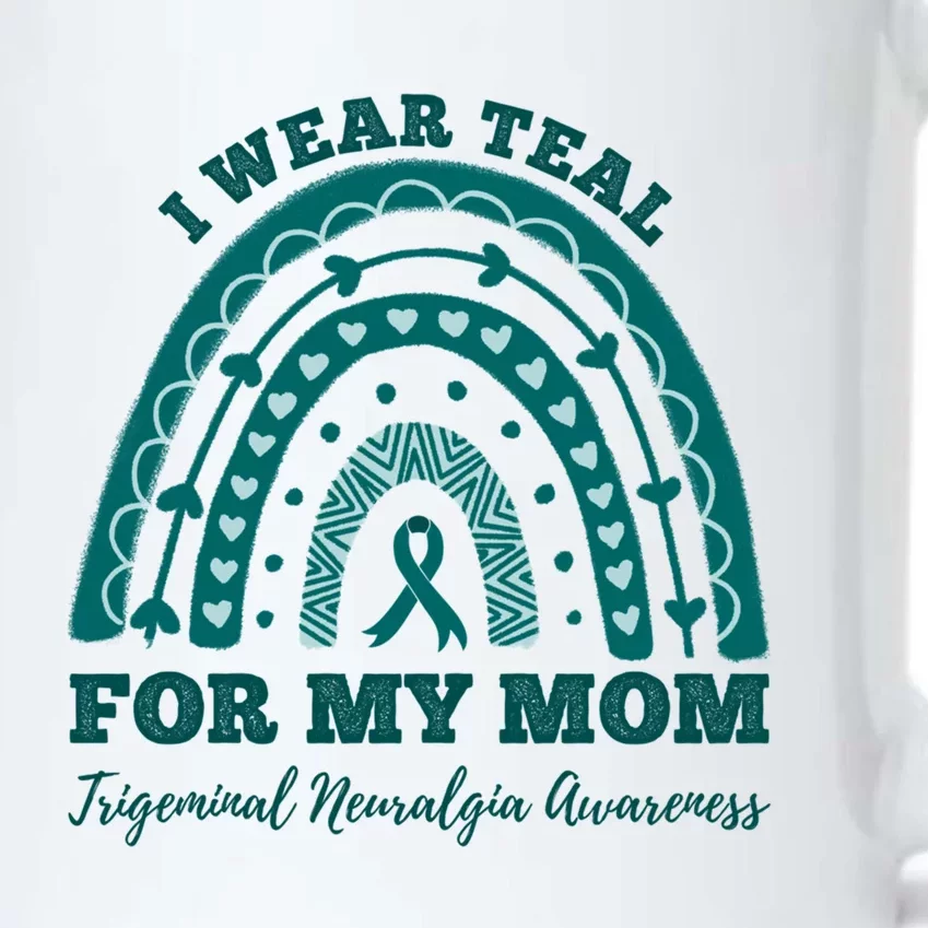 I Wear Teal For My Mom Trigeminal Neuralgia Awareness Great Gift Black Color Changing Mug