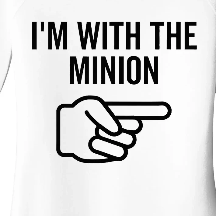 IM With The Minion Funny Couples Matching Halloween Costume IM With The Minion Women's Perfect Tri Tunic Long Sleeve Shirt