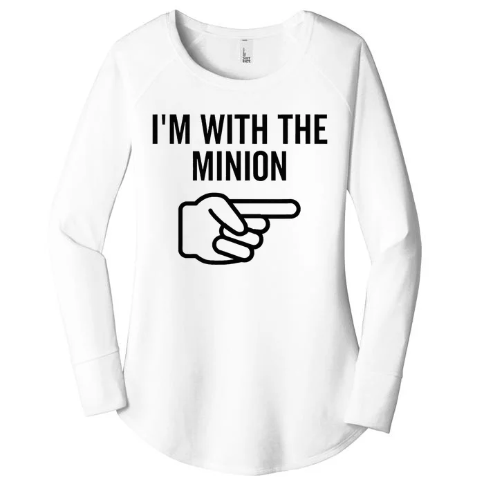 IM With The Minion Funny Couples Matching Halloween Costume IM With The Minion Women's Perfect Tri Tunic Long Sleeve Shirt