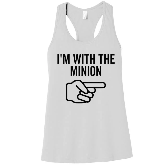 IM With The Minion Funny Couples Matching Halloween Costume IM With The Minion Women's Racerback Tank