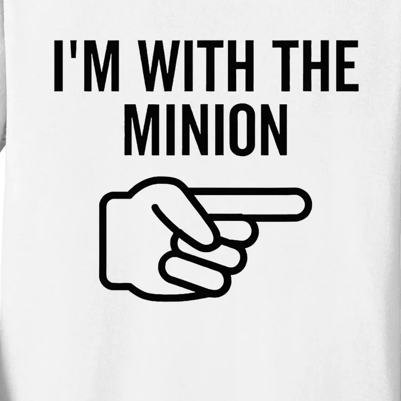 IM With The Minion Funny Couples Matching Halloween Costume IM With The Minion Kids Long Sleeve Shirt