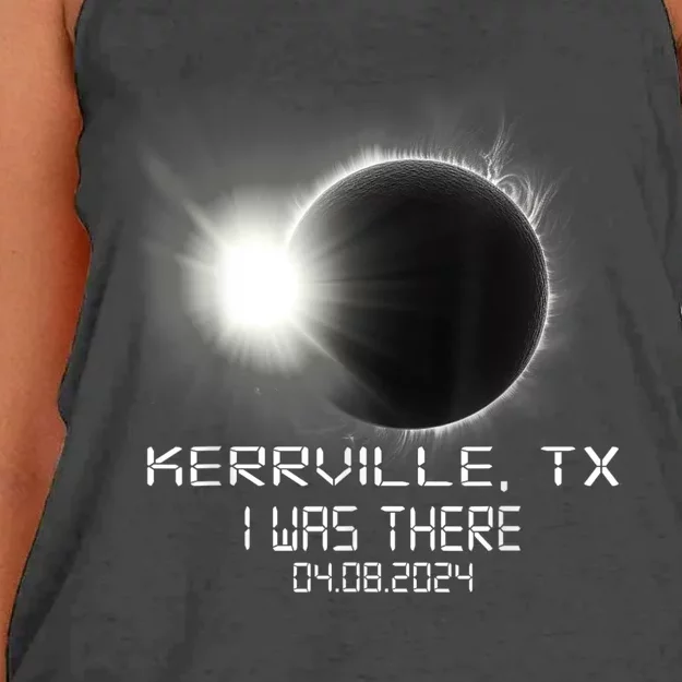 I Was There Total Solar Eclipse Kerrville Texas Women's Knotted Racerback Tank