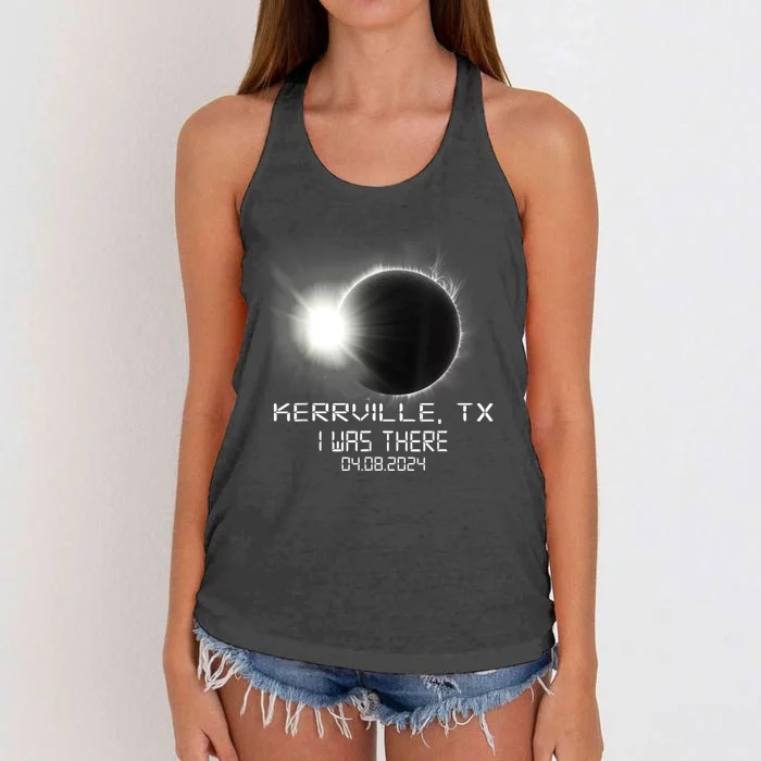 I Was There Total Solar Eclipse Kerrville Texas Women's Knotted Racerback Tank