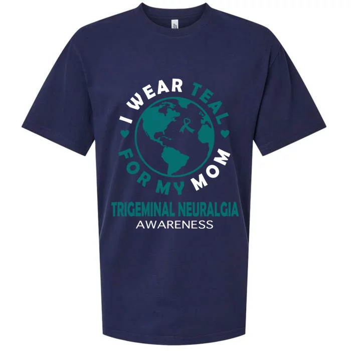 I Wear Teal For My Mom Trigeminal Neuralgia Awareness Gift Sueded Cloud Jersey T-Shirt