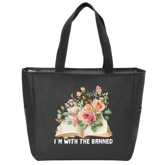 I'm With The Banned Books I Read Banned Books Lovers Zip Tote Bag