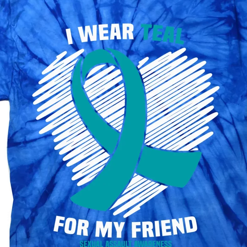 I Wear Teal For My Friend Sexual Assault Awareness Great Gift Tie-Dye T-Shirt