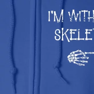 IM With The Skeleton Matching Couple Costume Halloween Full Zip Hoodie