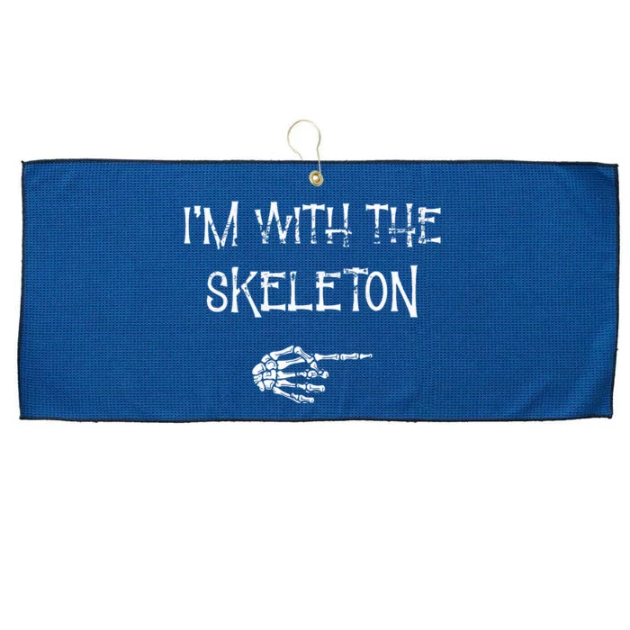 IM With The Skeleton Matching Couple Costume Halloween Large Microfiber Waffle Golf Towel